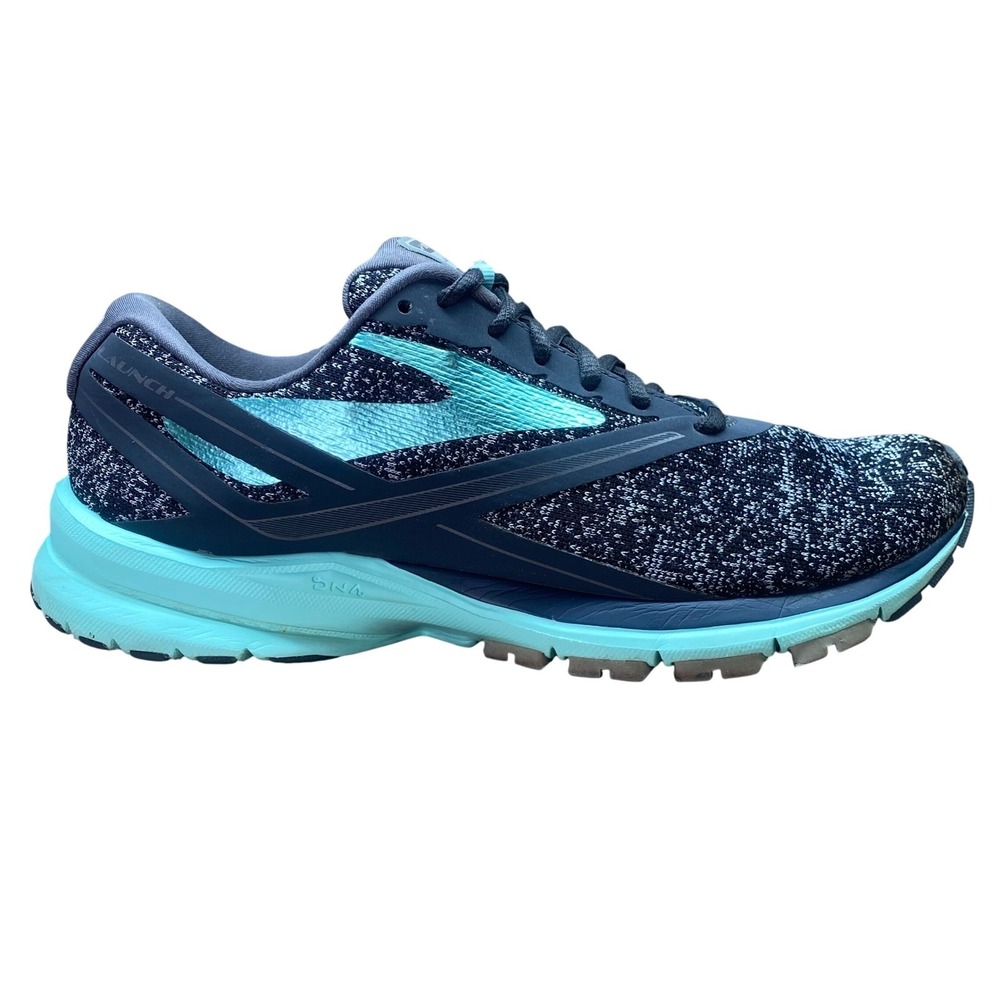 Brooks Launch 4 Running Shoes Women 9.5 Navy Teal 1202341B048 Road Gym Fitness